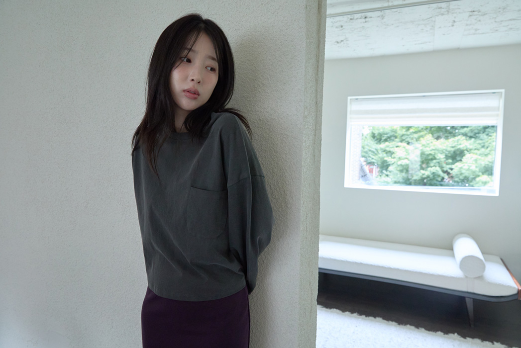 コットンクロップドオーバーサイズルーズ無地TシャツFW | 詳細画像24