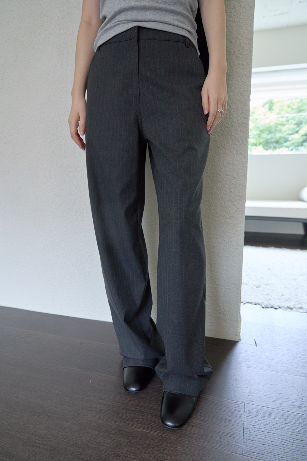 シークレットボタンスナップボタンストライプスラックスFW | 詳細画像13