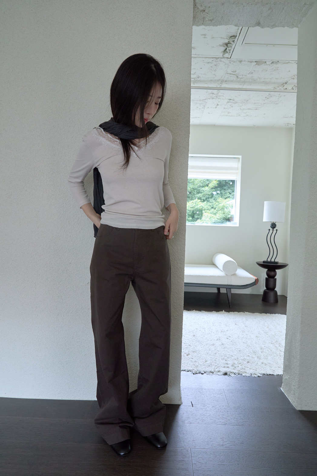 コットンアジャストブーツカット無地パンツFW | 詳細画像9