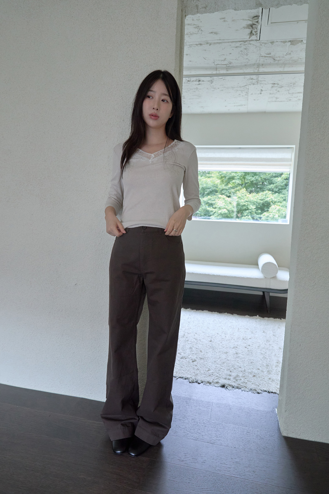 コットンアジャストブーツカット無地パンツFW | 詳細画像13
