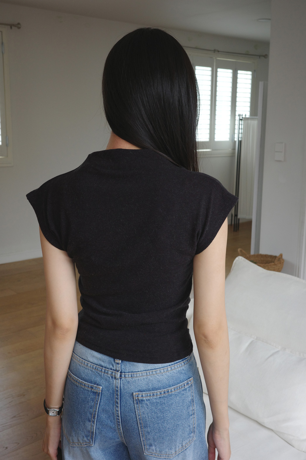 ハーフネックスリムギャザーTシャツ | DHOLIC | 詳細画像13