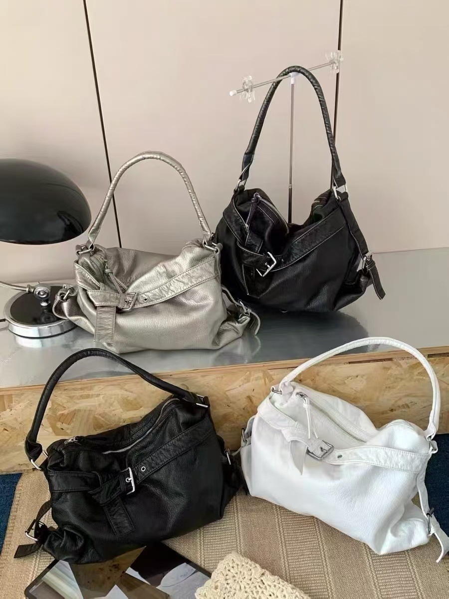 レザー調ジップアップトートバッグショルダーバッグ | 詳細画像10