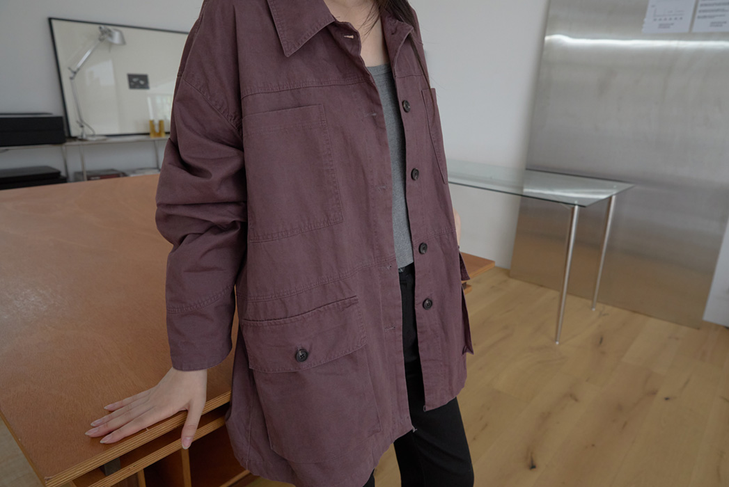 コットンボタンポケットオーバーサイズルーズ無地ジャケットFW | 詳細画像15