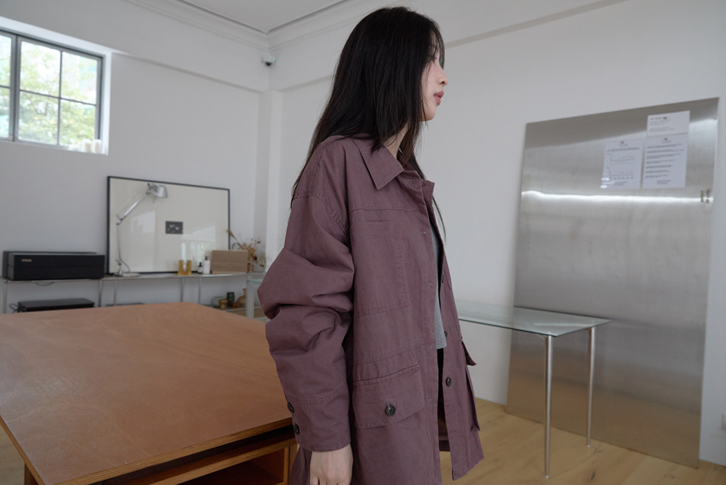 コットンボタンポケットオーバーサイズルーズ無地ジャケットFW | 詳細画像16