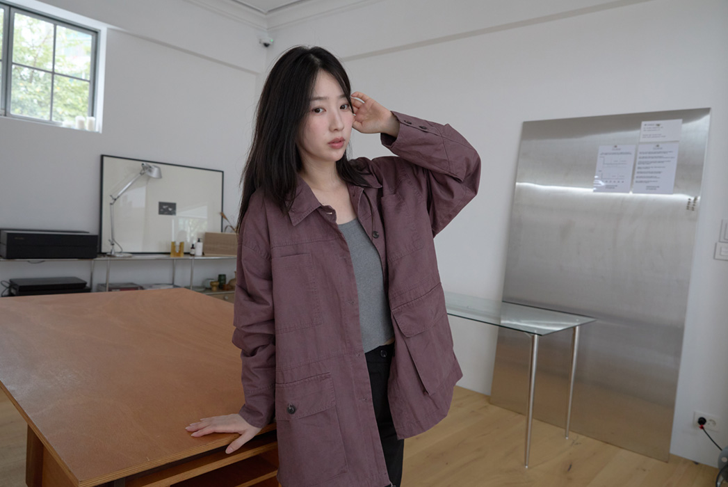 コットンボタンポケットオーバーサイズルーズ無地ジャケットFW | 詳細画像17