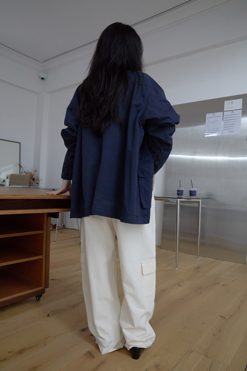 コットンボタンポケットオーバーサイズルーズ無地ジャケットFW | 詳細画像26