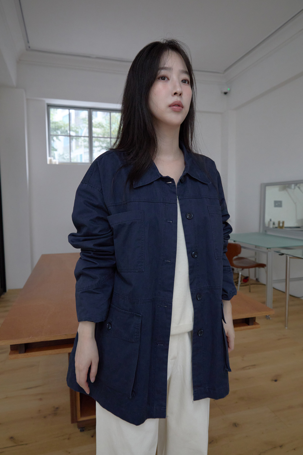 コットンボタンポケットオーバーサイズルーズ無地ジャケットFW | 詳細画像27