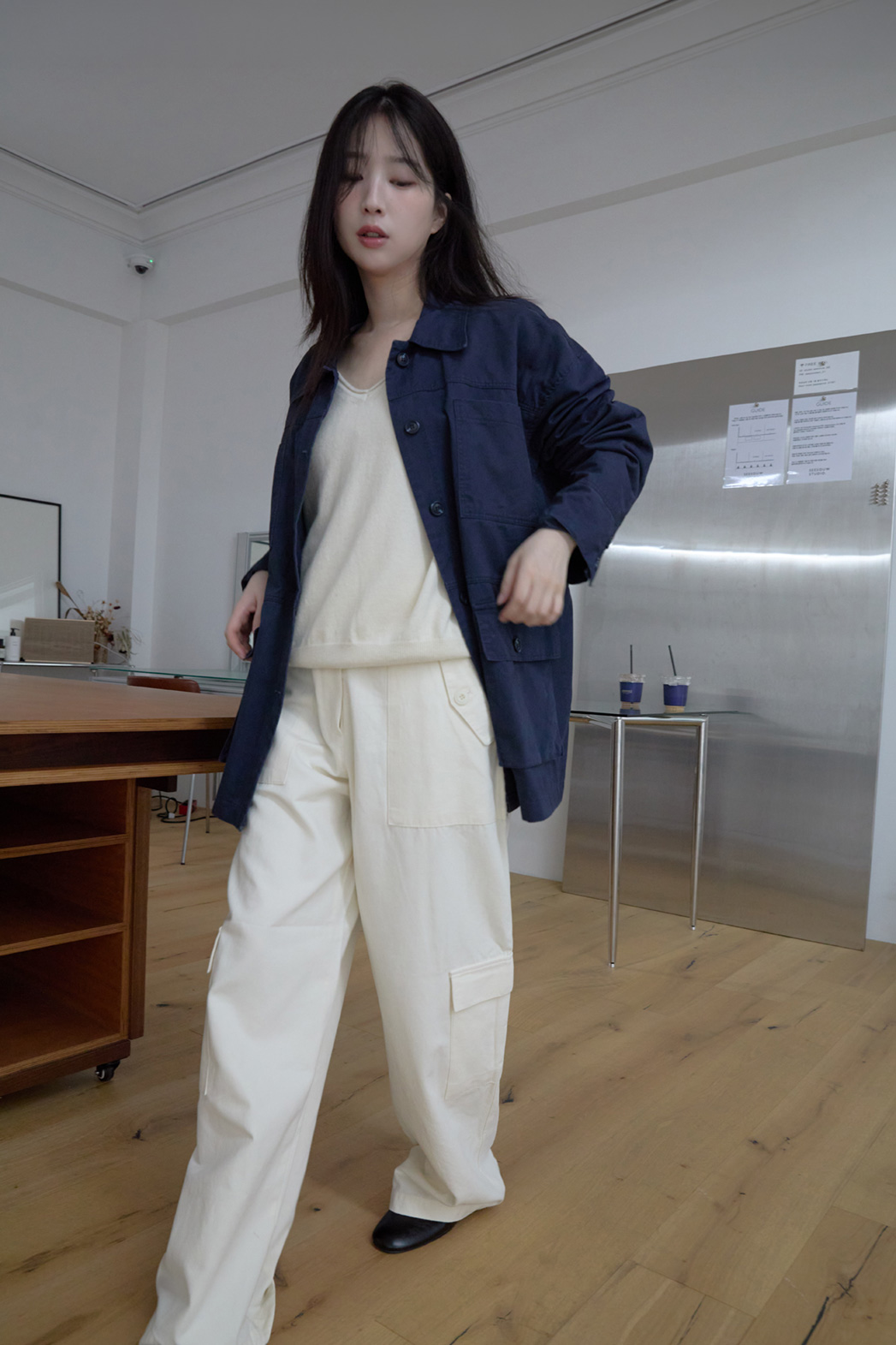 コットンボタンポケットオーバーサイズルーズ無地ジャケットFW | 詳細画像28