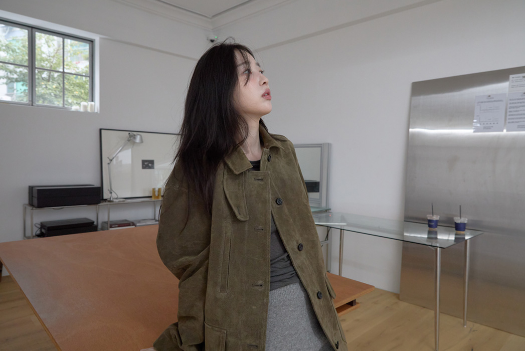 スエードボタンアジャストオーバーサイズルーズ無地ジャケットFW | 詳細画像12