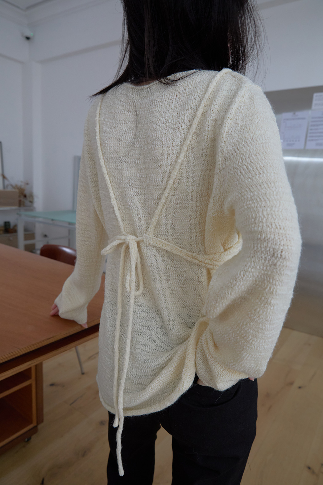 モヘア混オーバーサイズルーズ無地ニットFW | 詳細画像8