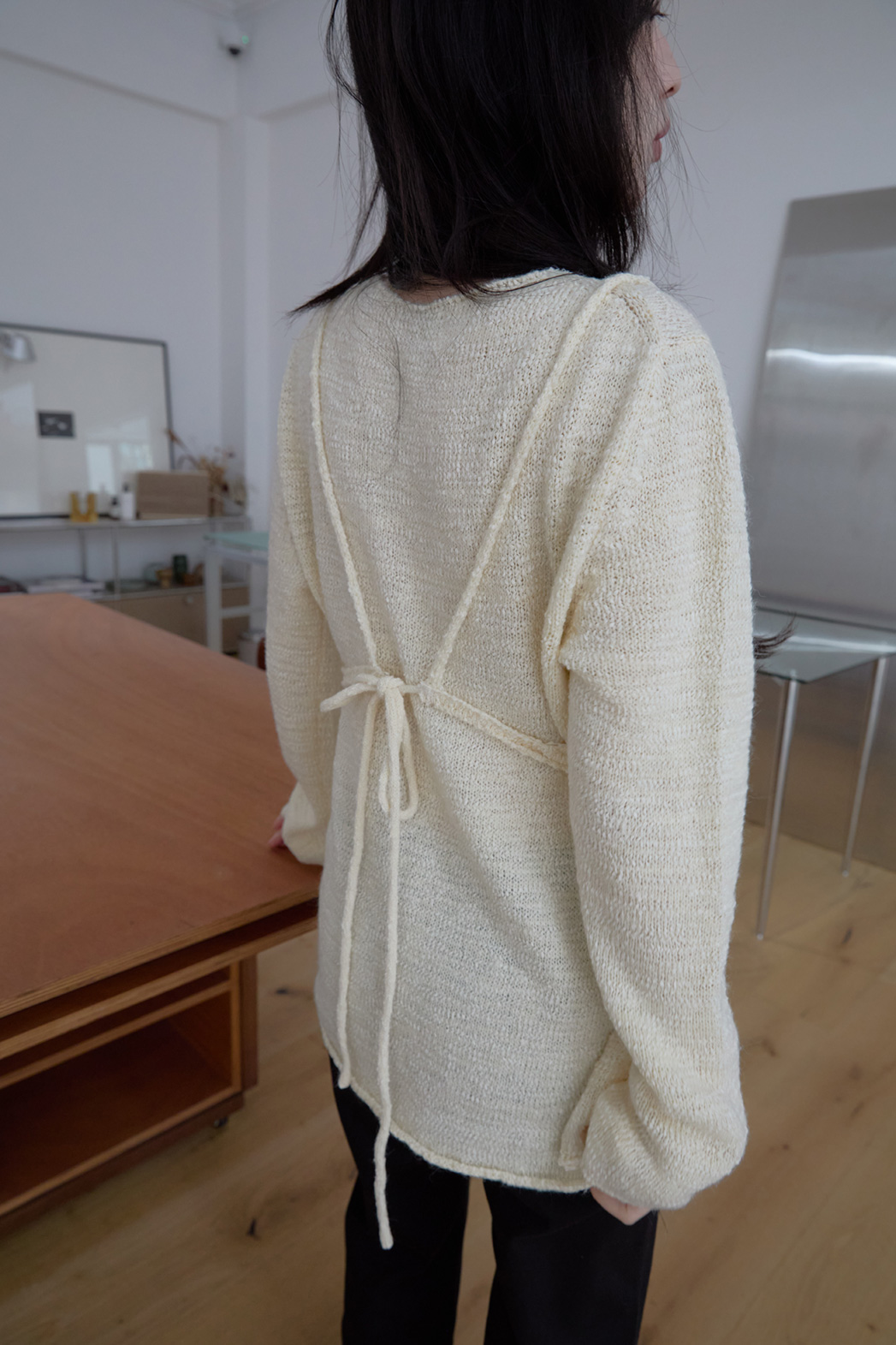 モヘア混オーバーサイズルーズ無地ニットFW | 詳細画像9