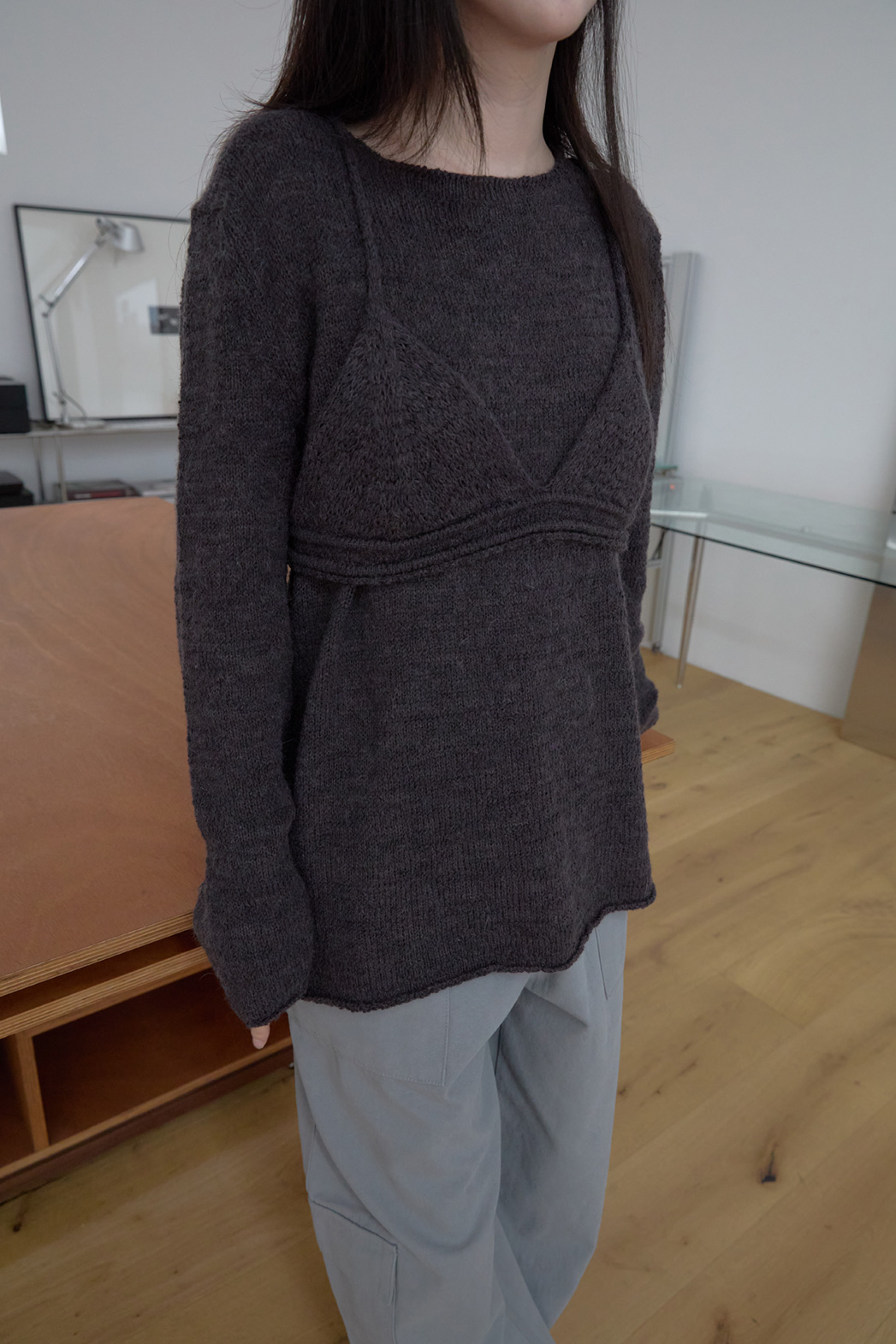 モヘア混オーバーサイズルーズ無地ニットFW | 詳細画像27
