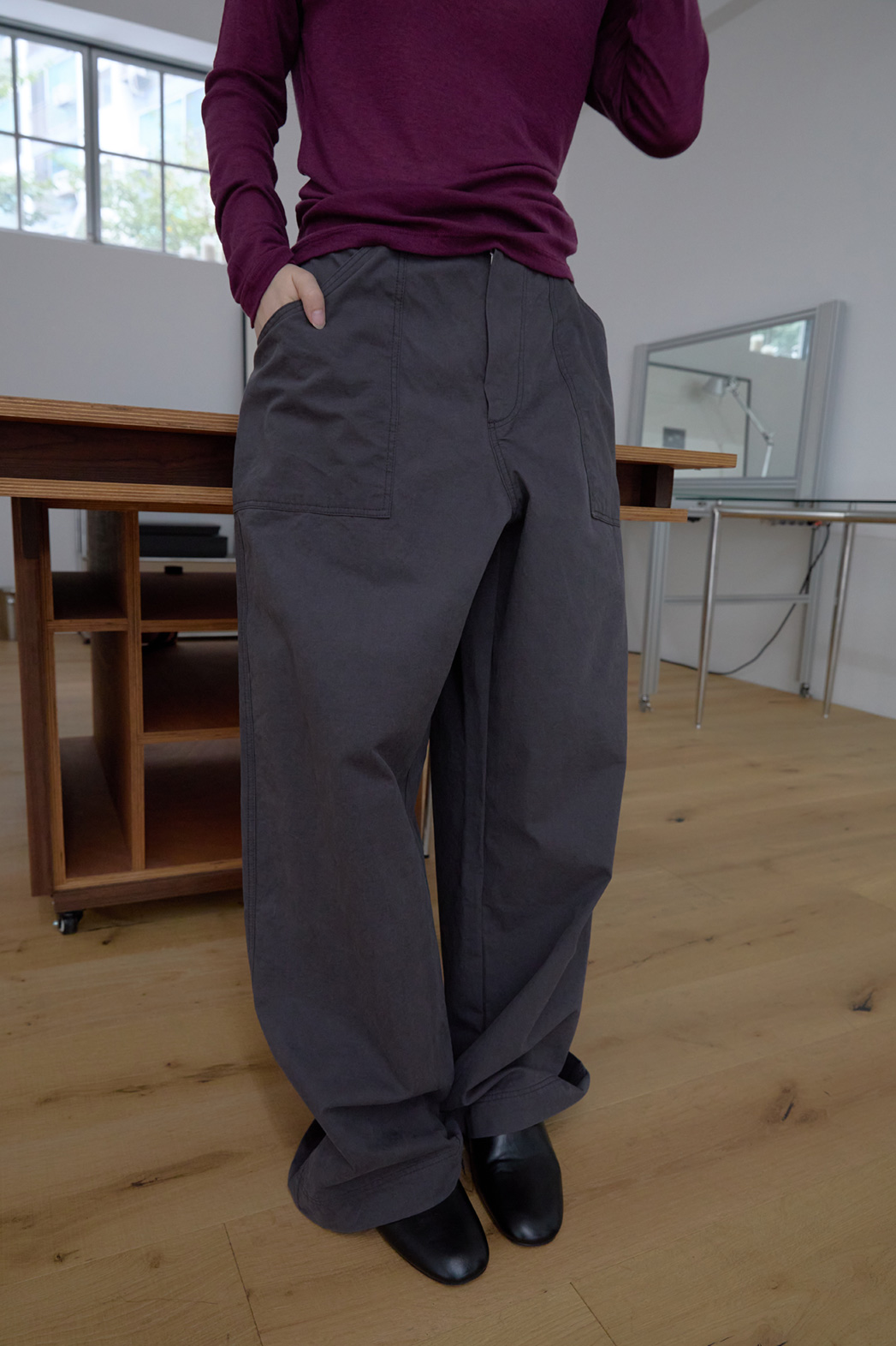 コットンポケットワイド無地パンツFW | 詳細画像6