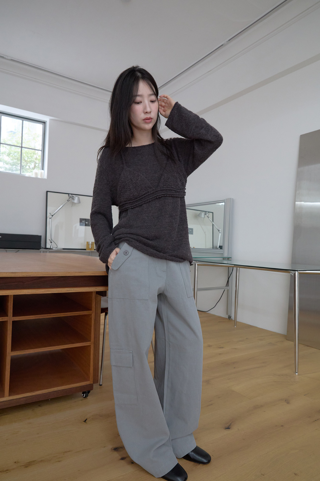 コットンポケットカーゴワイド無地パンツFW | 詳細画像17