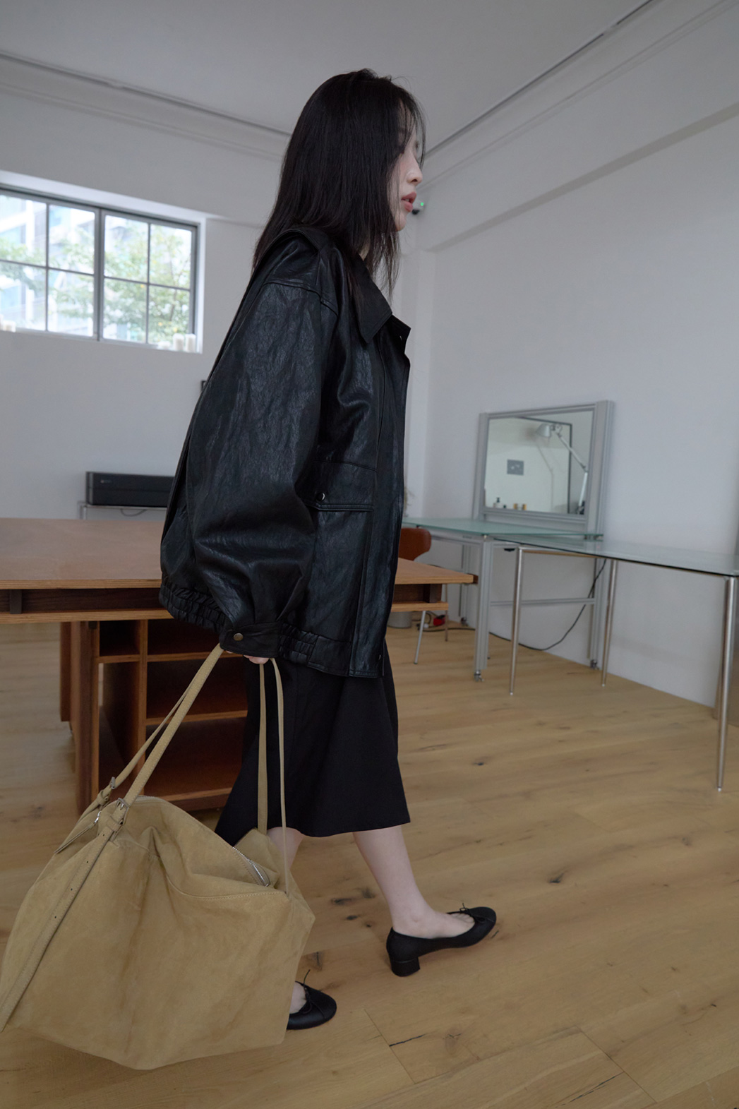 スエード調無地ショルダーバッグバッグポーチ付FW | 詳細画像14