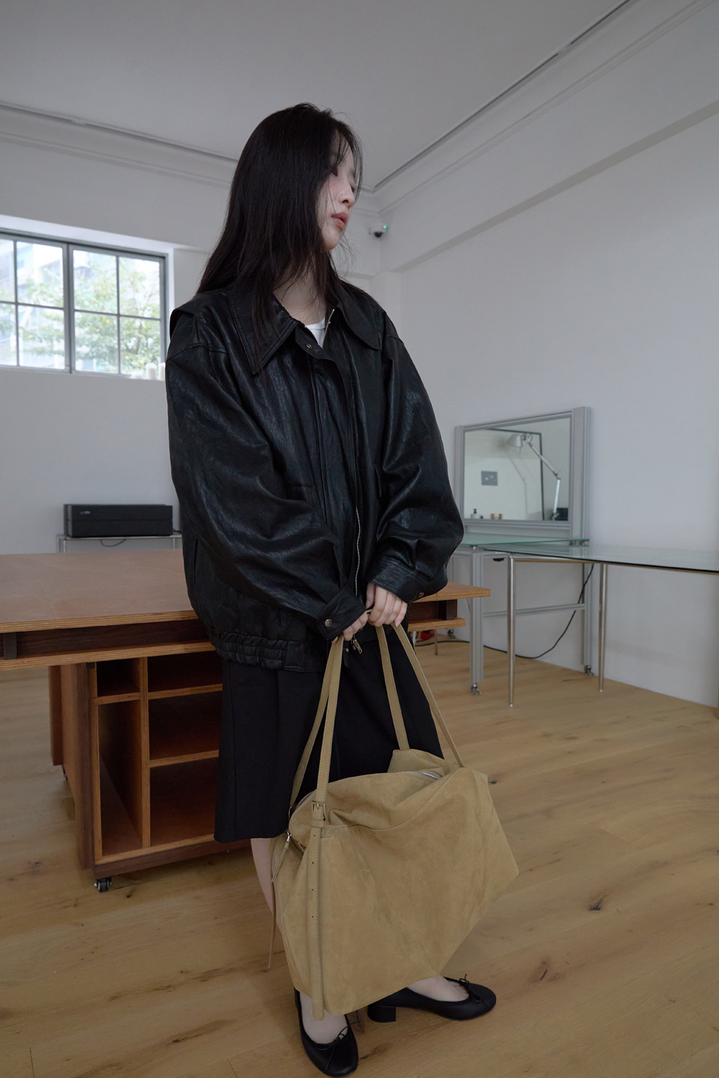 スエード調無地ショルダーバッグバッグポーチ付FW | 詳細画像15