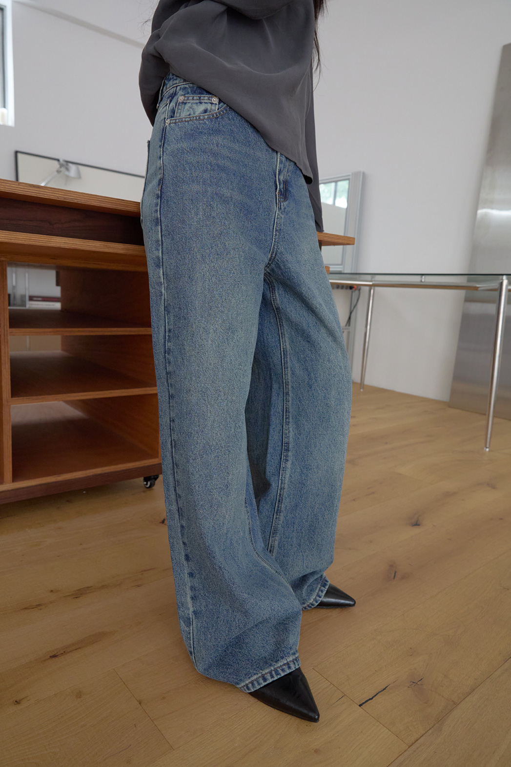 レザー調グロススティレットヒール無地ヒールシューズオールシーズン | 詳細画像3