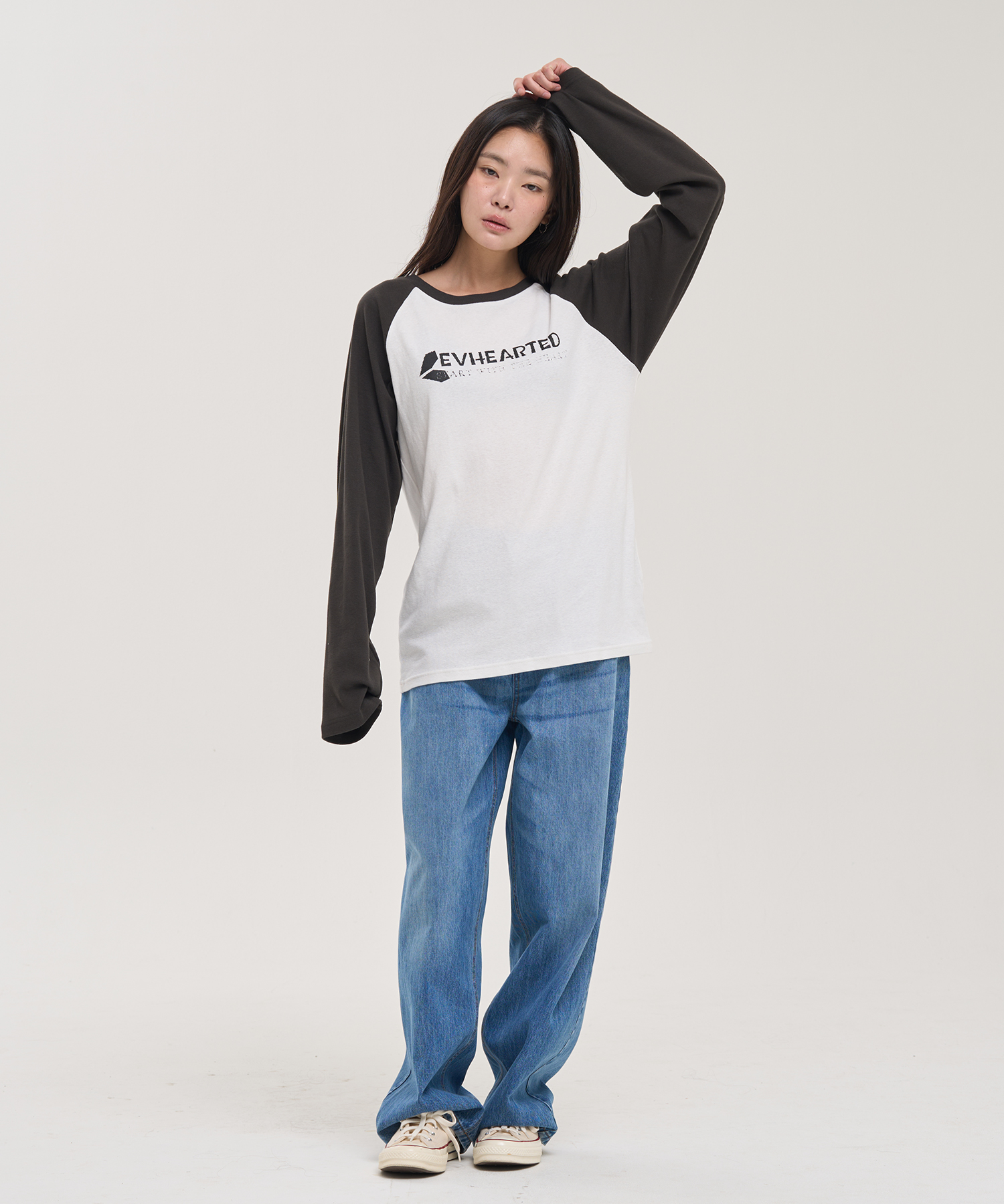 配色ラグランルーズ長袖Tシャツ | 詳細画像2