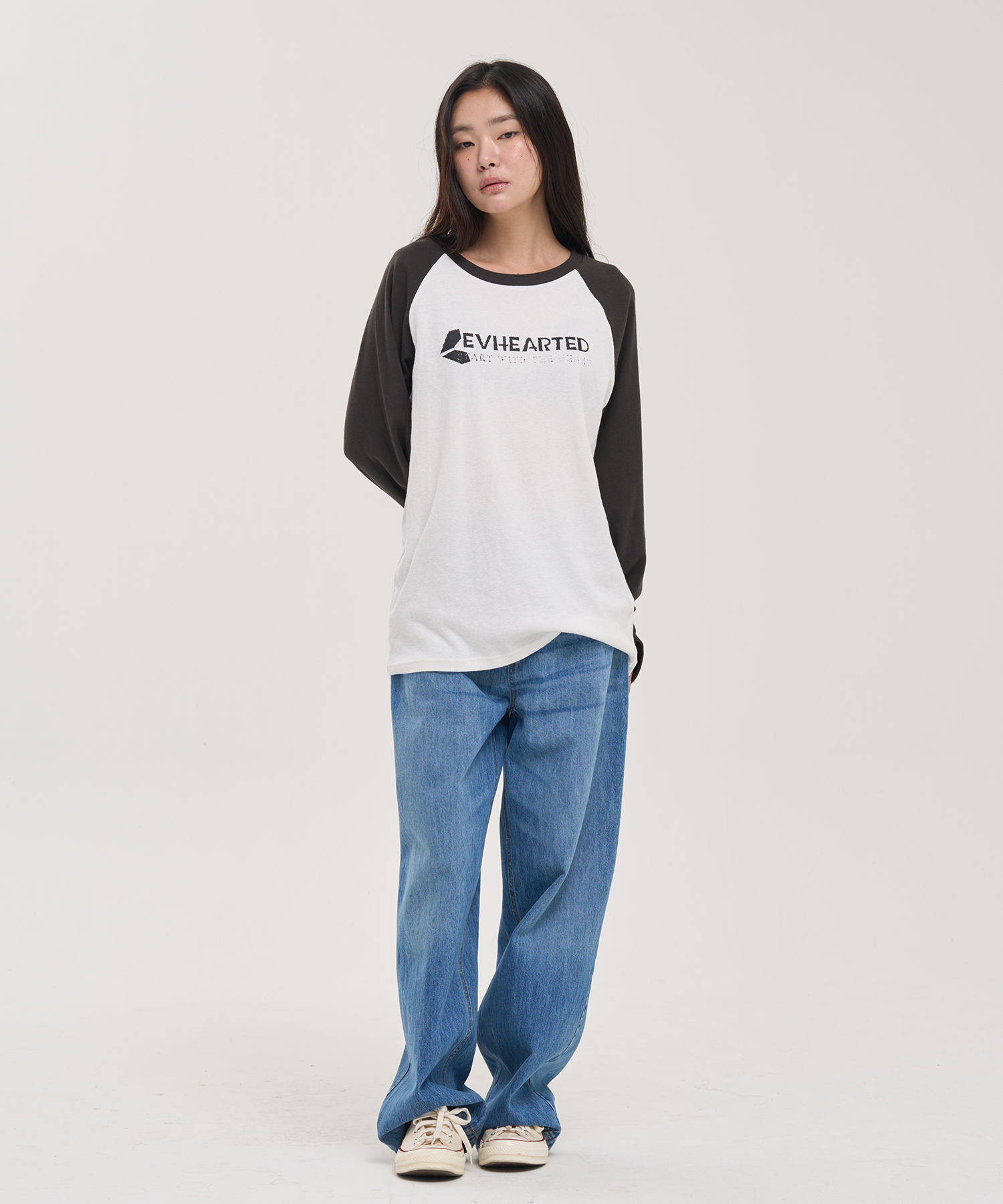 配色ラグランルーズ長袖Tシャツ | 詳細画像5