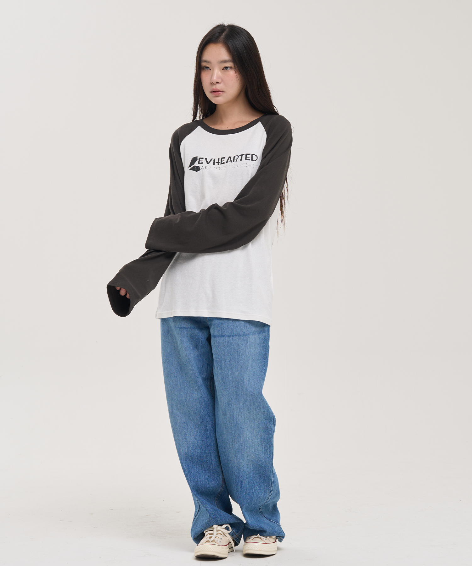 配色ラグランルーズ長袖Tシャツ | 詳細画像6
