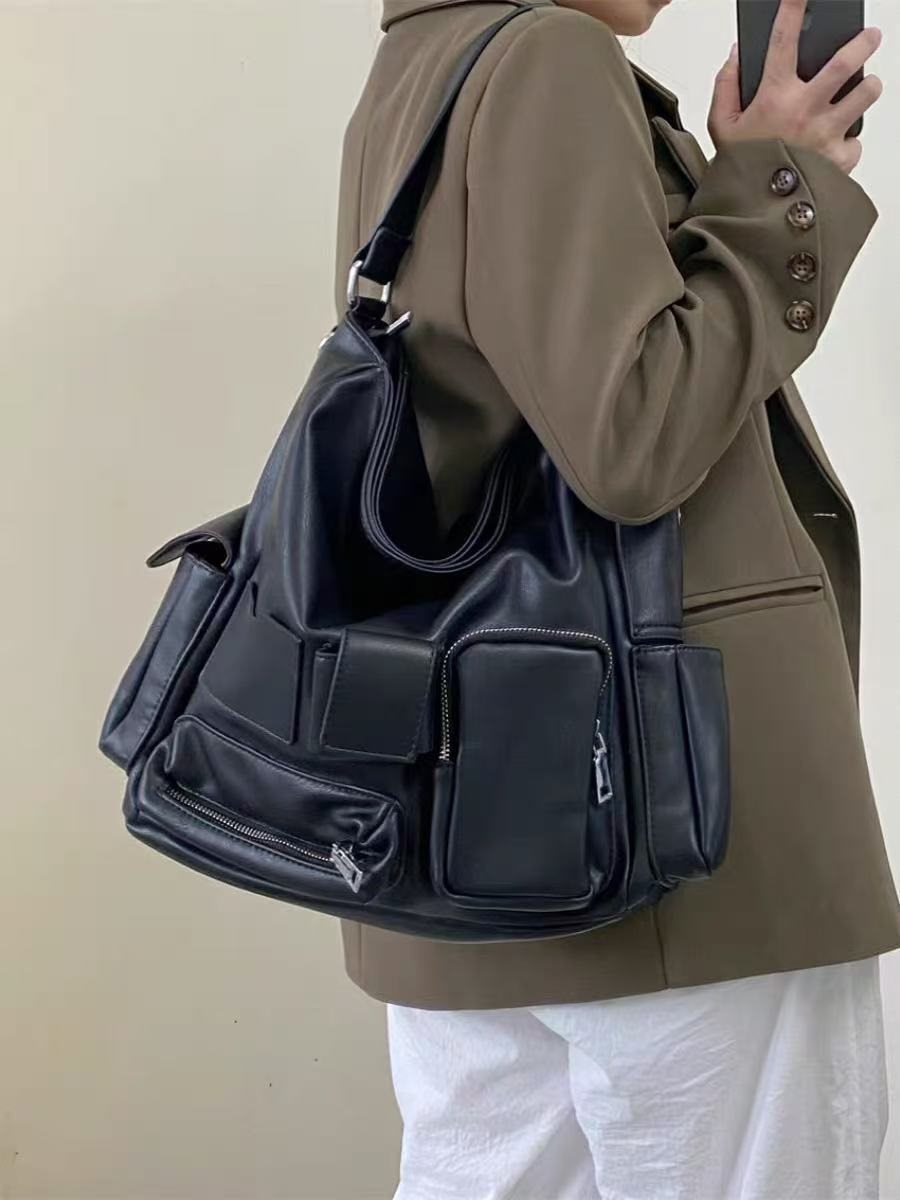 レザー調ショルダーバッグショルダーバッグ2WAYストラップセット(バックルあり) | 詳細画像6