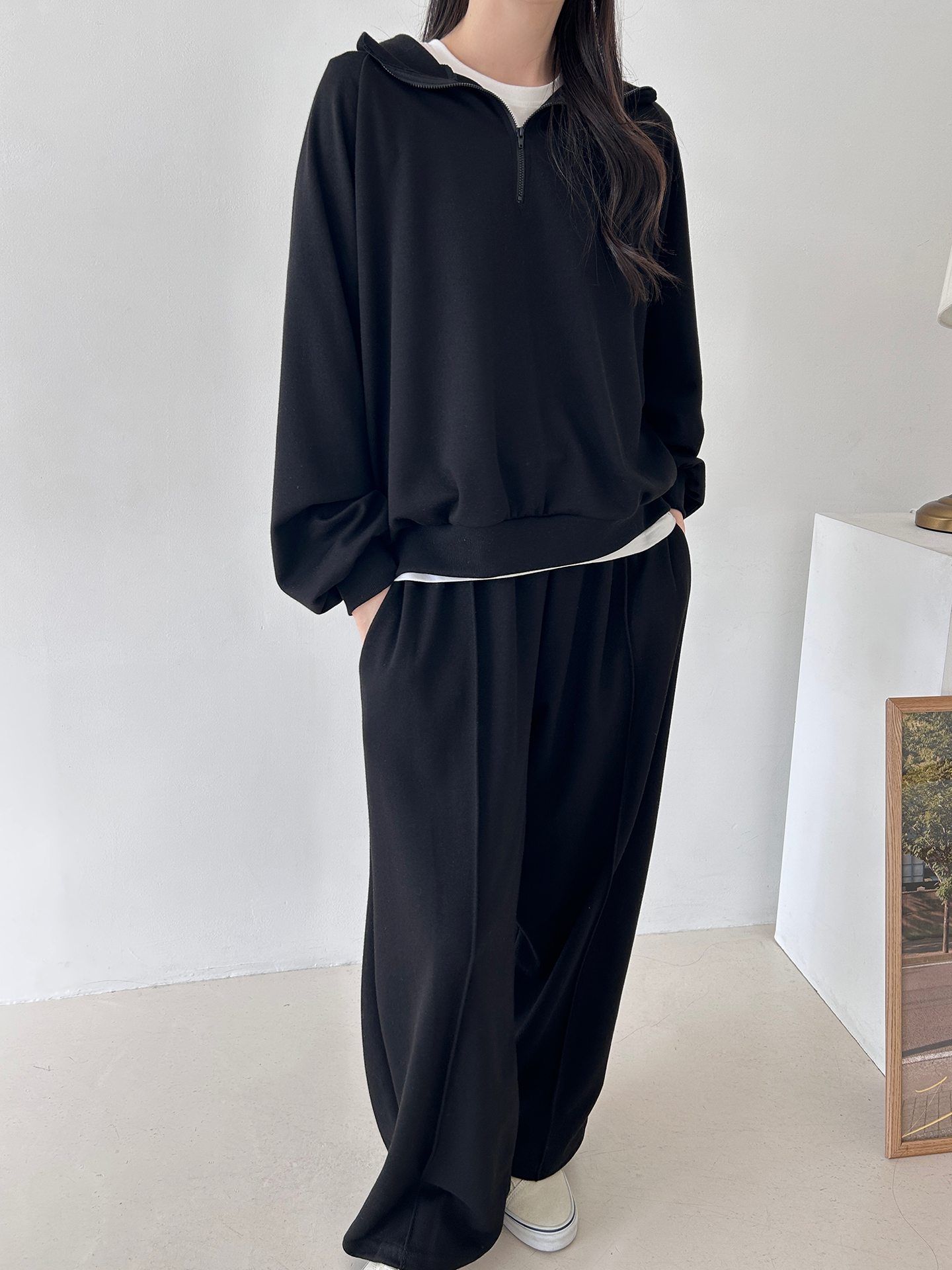 ハーフジップルーズ長袖パンツTシャツパジャマSET | 詳細画像19