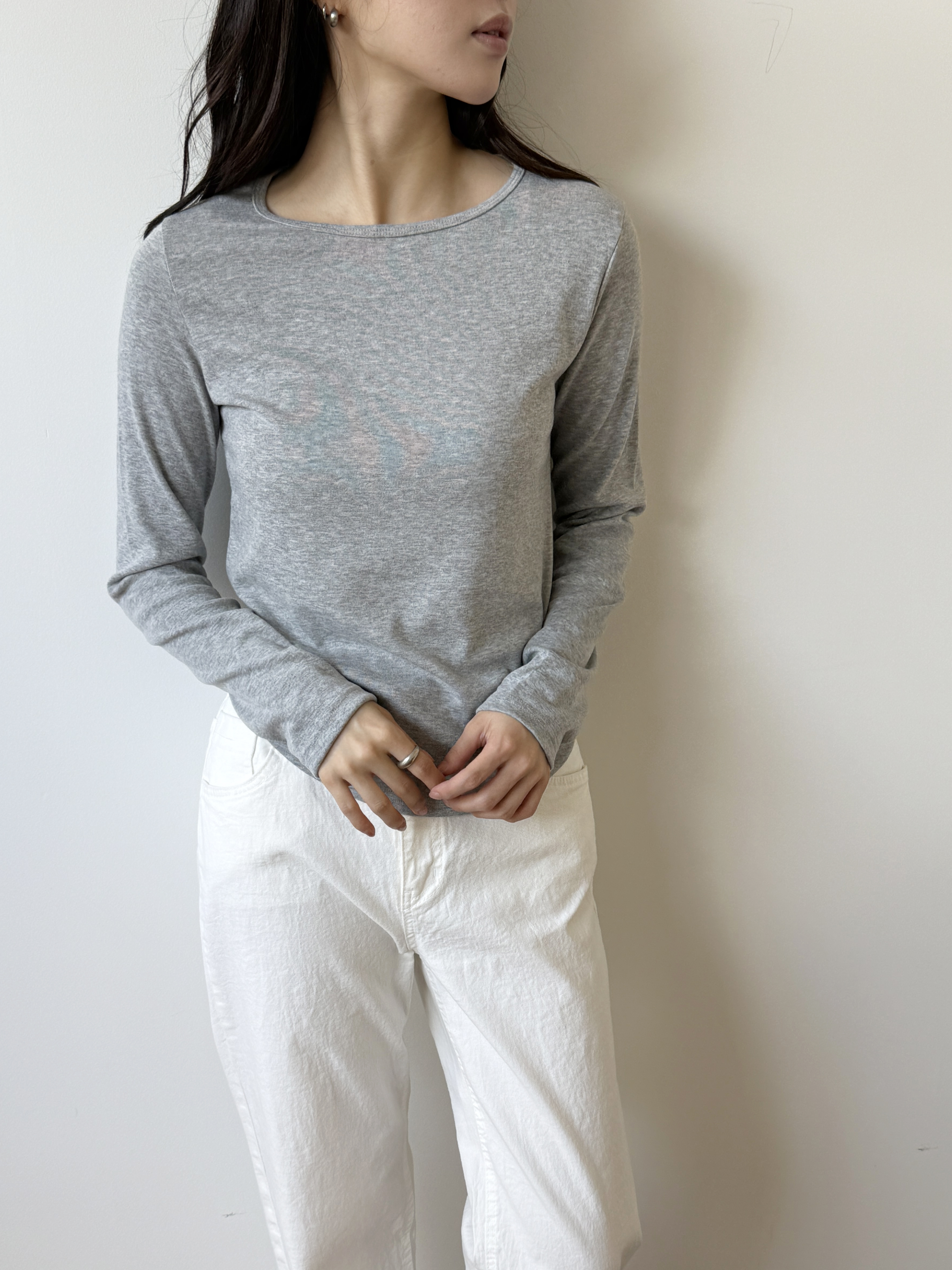 ラウンドネックウェーブ長袖Tシャツ | 詳細画像3