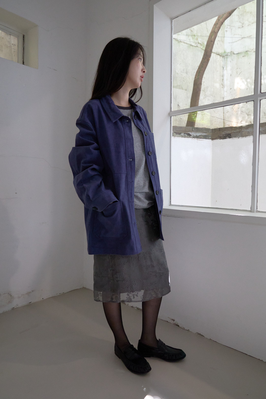 コットンオーバーサイズルーズアウトポケット無地ジャケットFW | 詳細画像2