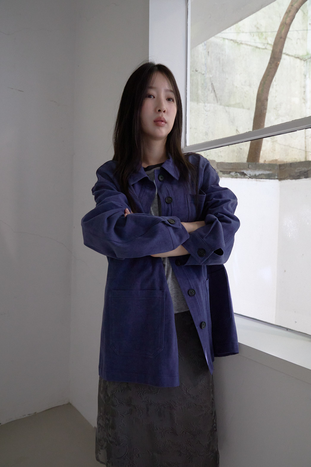 コットンオーバーサイズルーズアウトポケット無地ジャケットFW | 詳細画像7