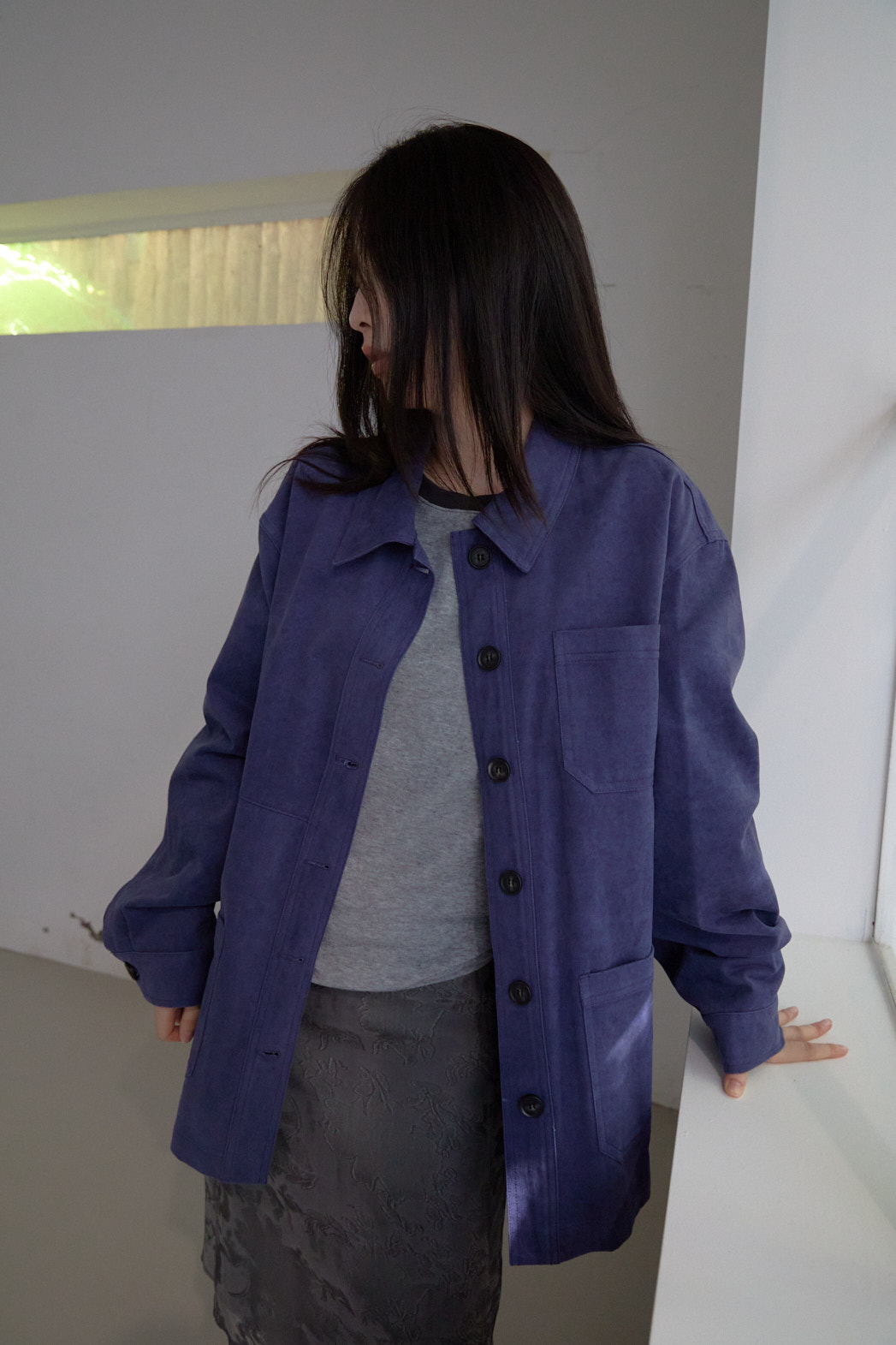 コットンオーバーサイズルーズアウトポケット無地ジャケットFW | 詳細画像8