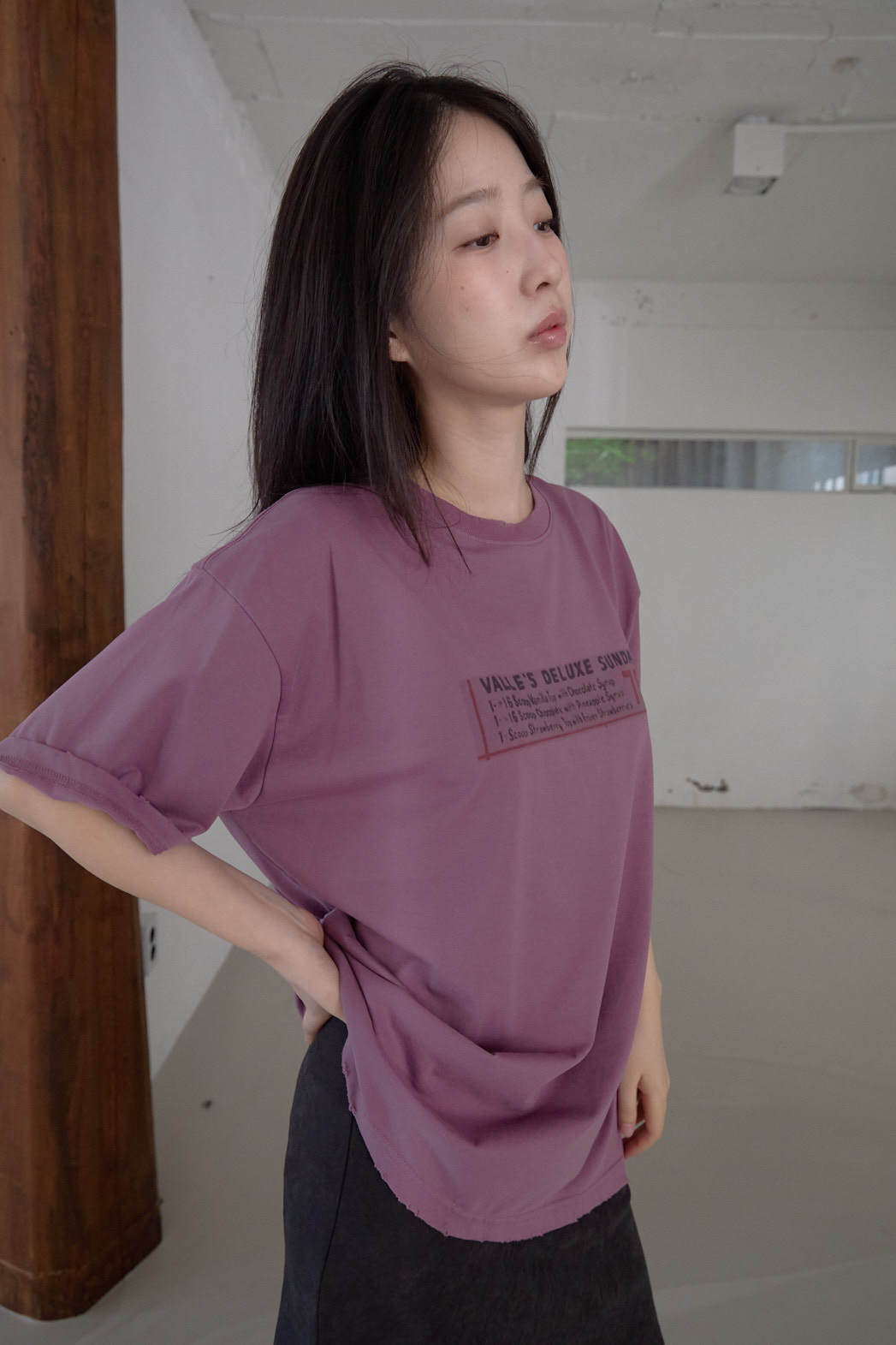 ベーシックオーバーサイズルーズ半袖レタリングTシャツオールシーズン | 詳細画像8