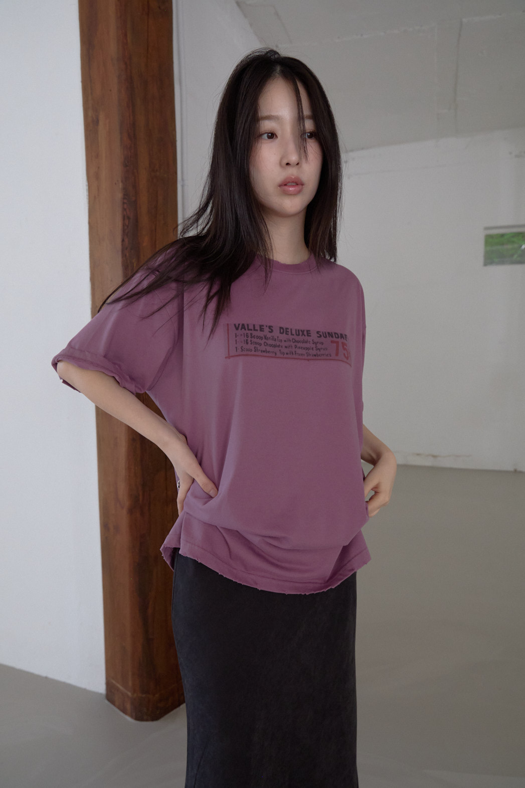 ベーシックオーバーサイズルーズ半袖レタリングTシャツオールシーズン | 詳細画像10