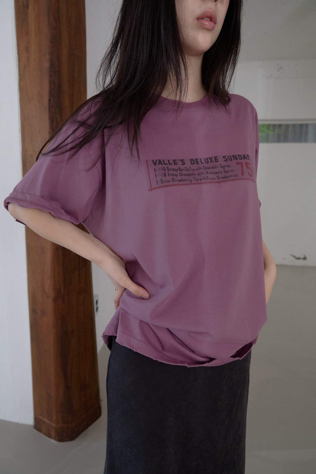 ベーシックオーバーサイズルーズ半袖レタリングTシャツオールシーズン | 詳細画像11