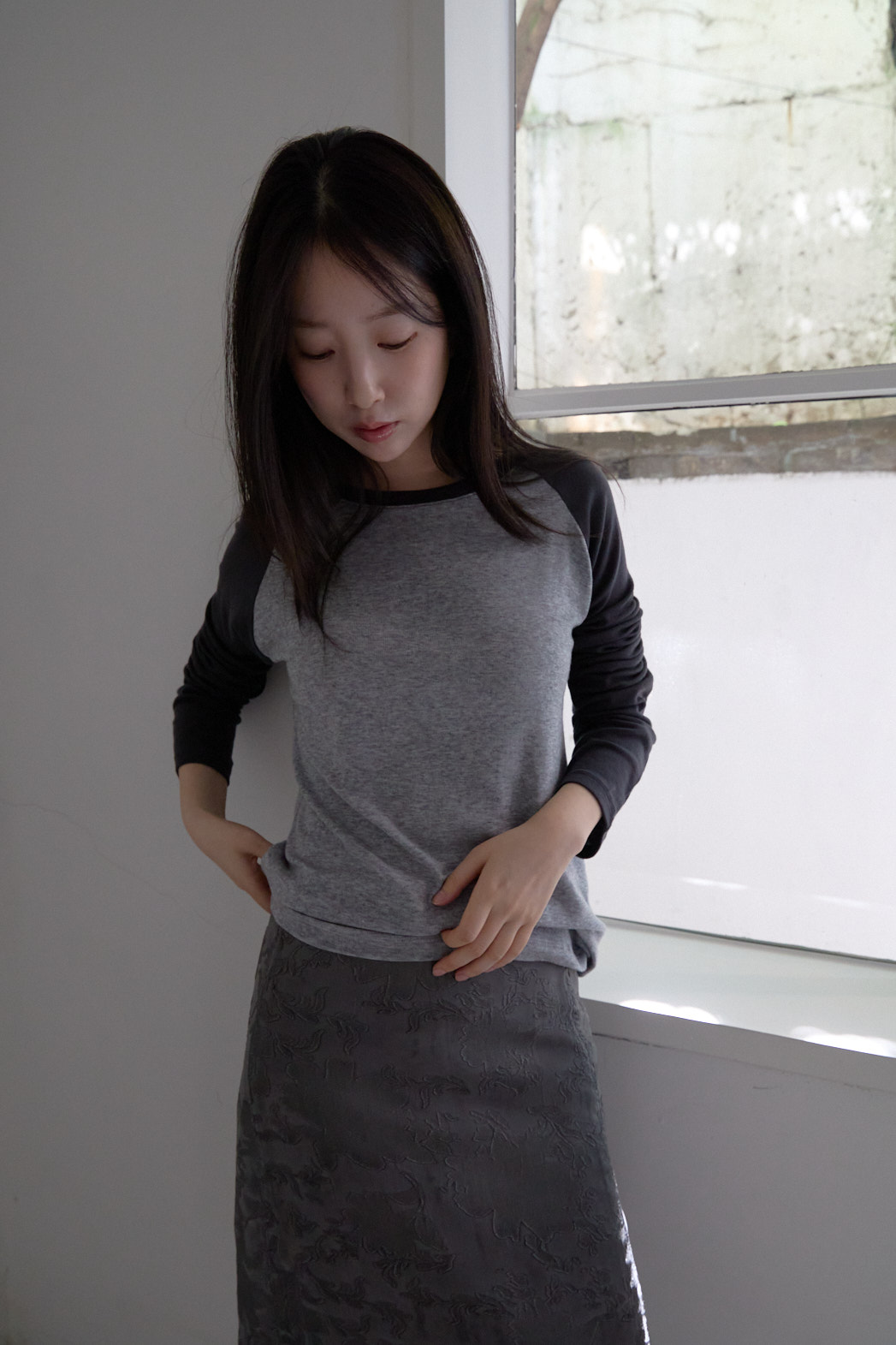 ウール混ラグランオーバーサイズルーズ無地TシャツFW | 詳細画像19