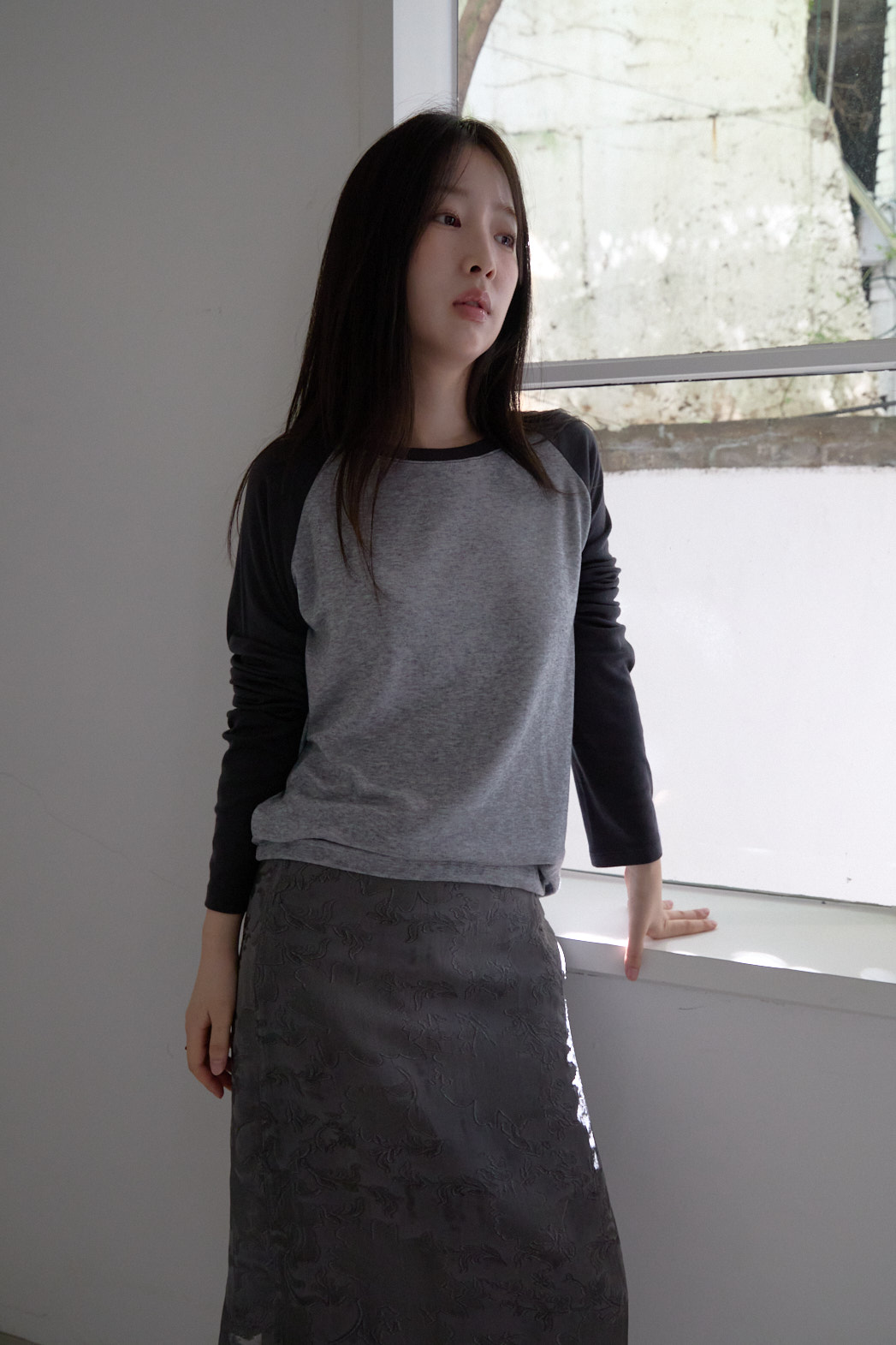 ウール混ラグランオーバーサイズルーズ無地TシャツFW | 詳細画像20