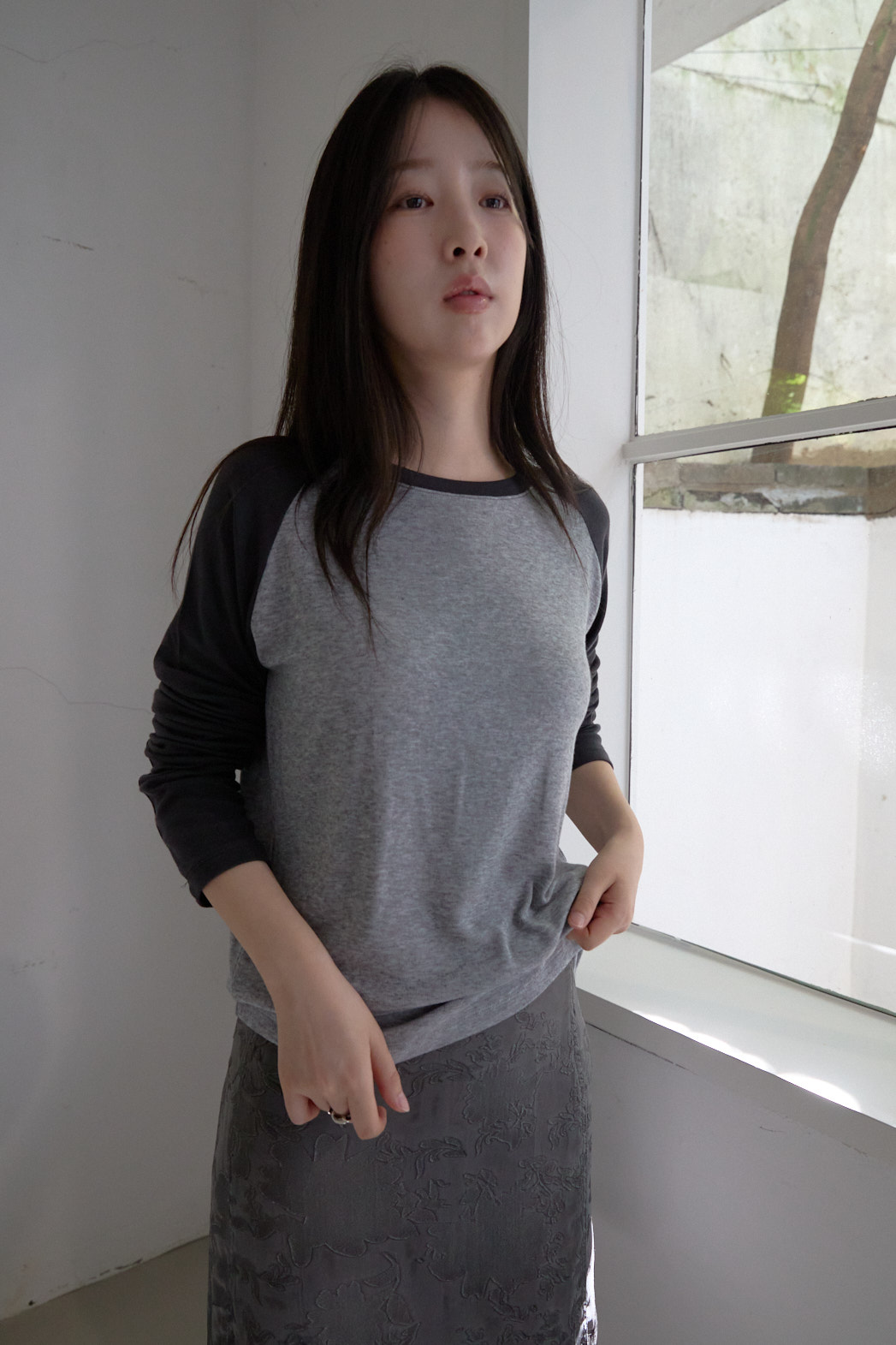 ウール混ラグランオーバーサイズルーズ無地TシャツFW | 詳細画像21