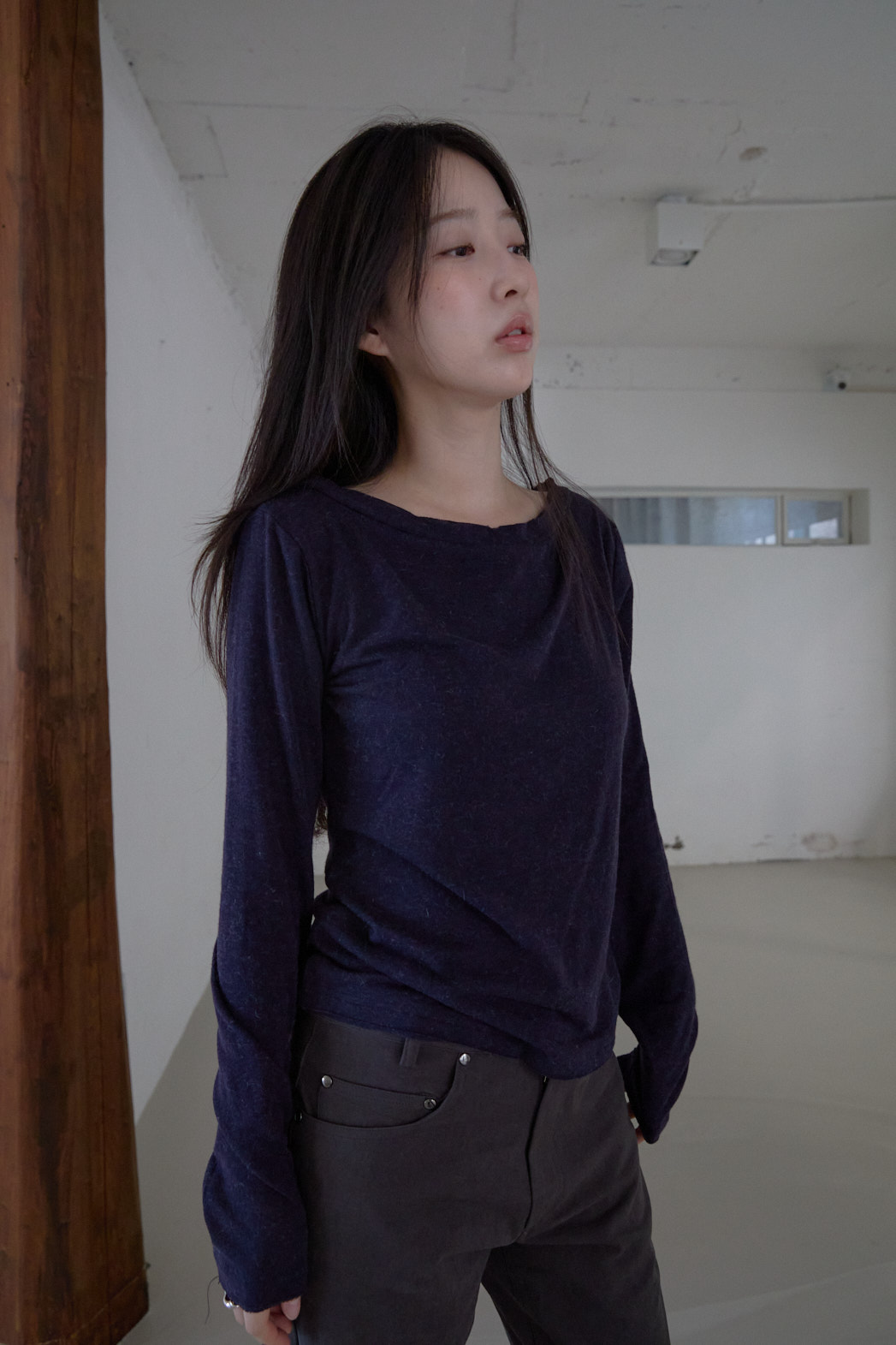 起毛アンゴラ混ボートネック無地TシャツFW | 詳細画像21
