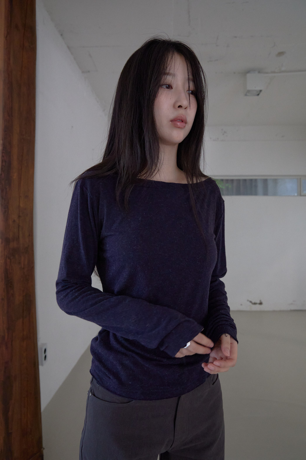 起毛アンゴラ混ボートネック無地TシャツFW | 詳細画像29