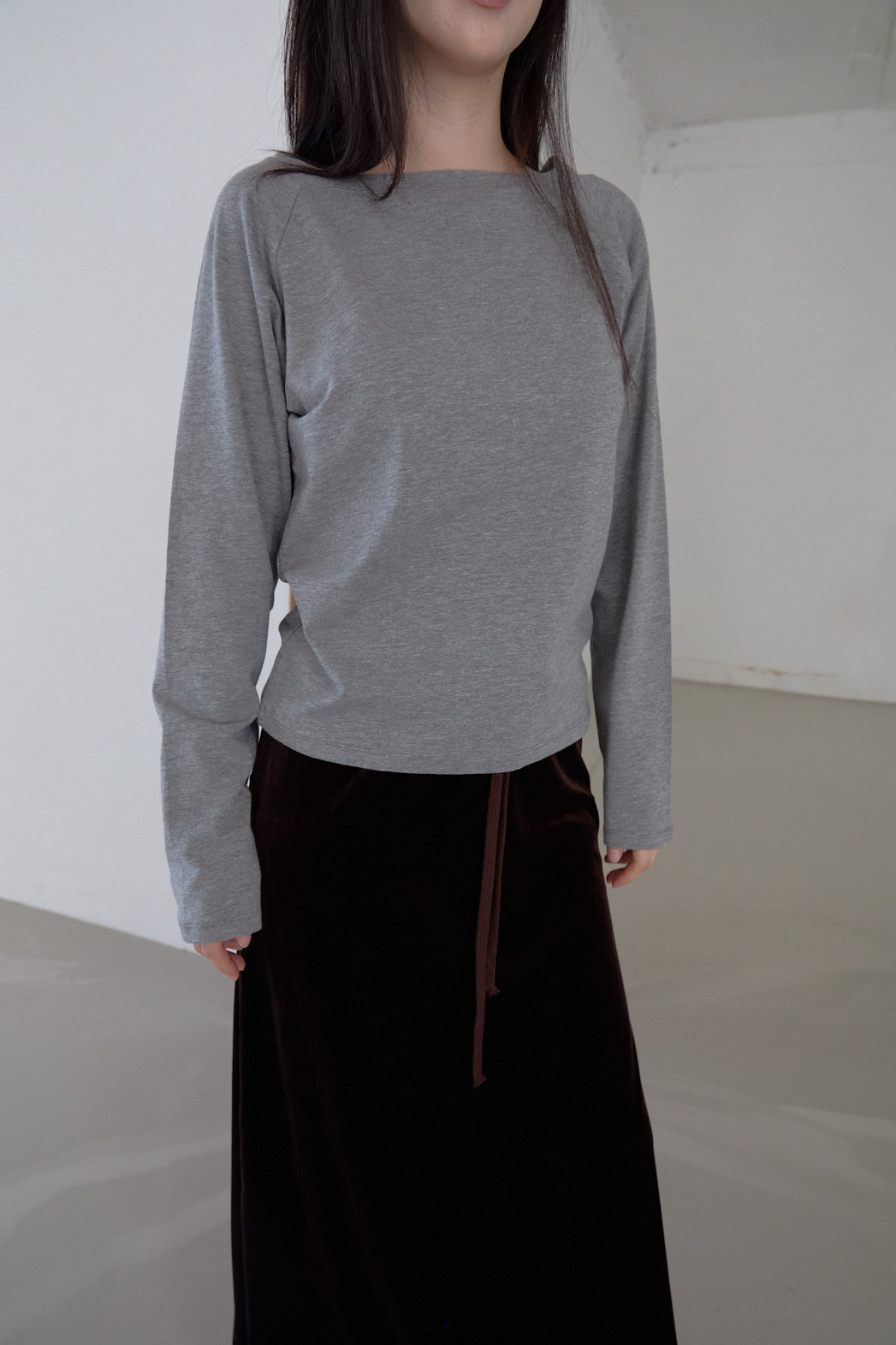 ボートネックベーシックラグラン無地TシャツFW | 詳細画像21