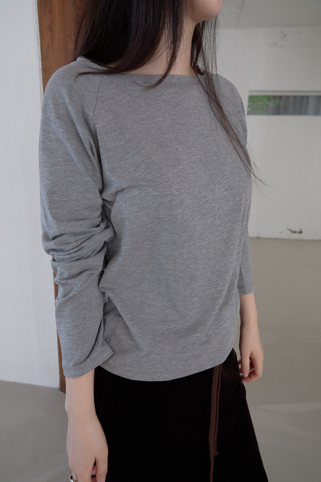 ボートネックベーシックラグラン無地TシャツFW | 詳細画像22