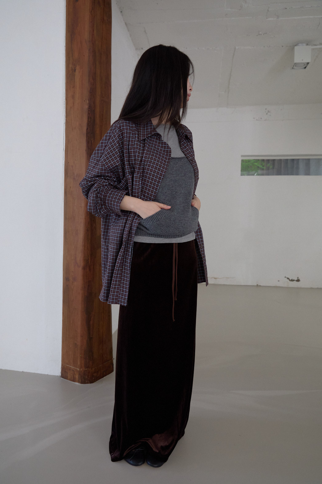 ボタンカラーオーバーサイズルーズチェックシャツFW | 詳細画像4