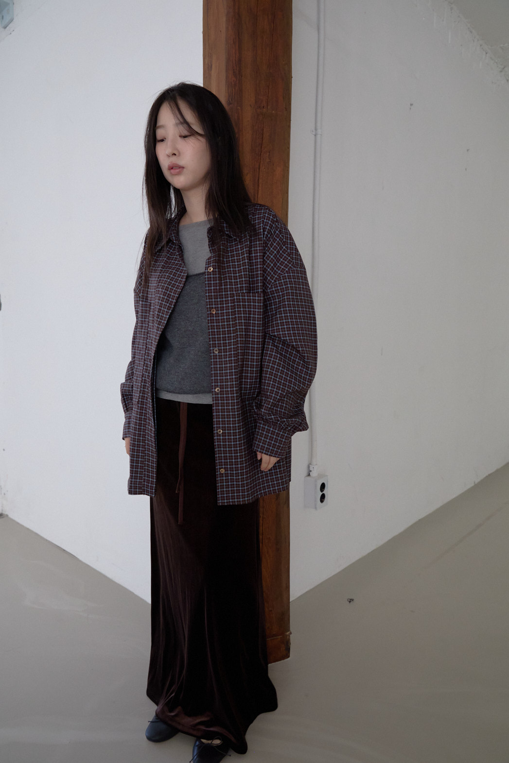 ボタンカラーオーバーサイズルーズチェックシャツFW | 詳細画像9