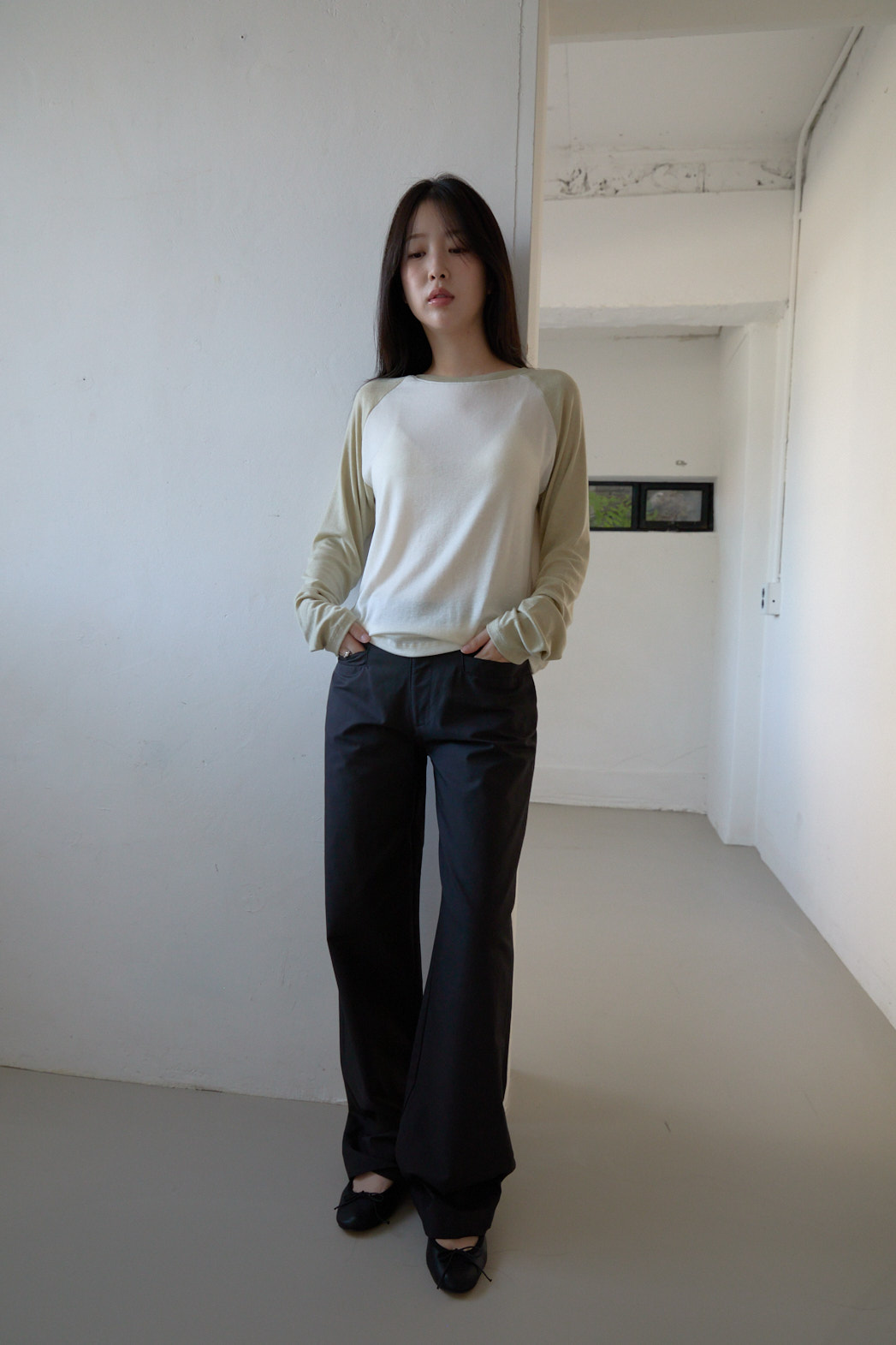 サテンベーシックストレートワイドダブルボタン無地パンツFW | 詳細画像20