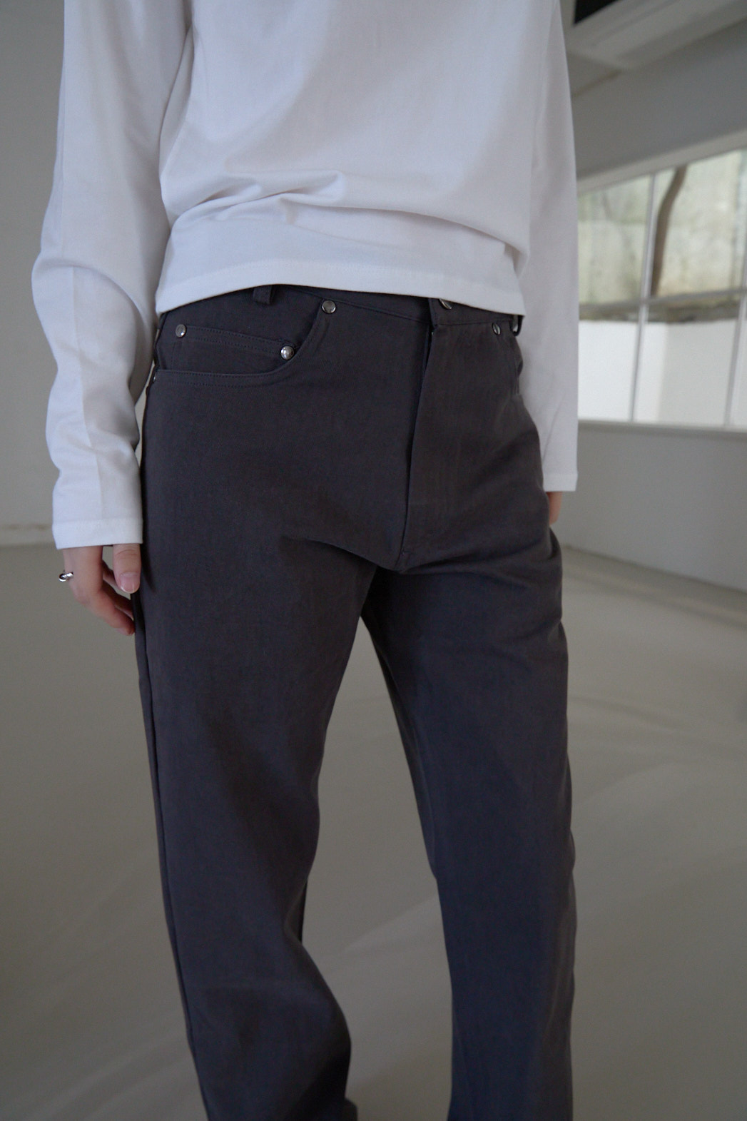 コットンベーシックストレート無地パンツFW | 詳細画像9