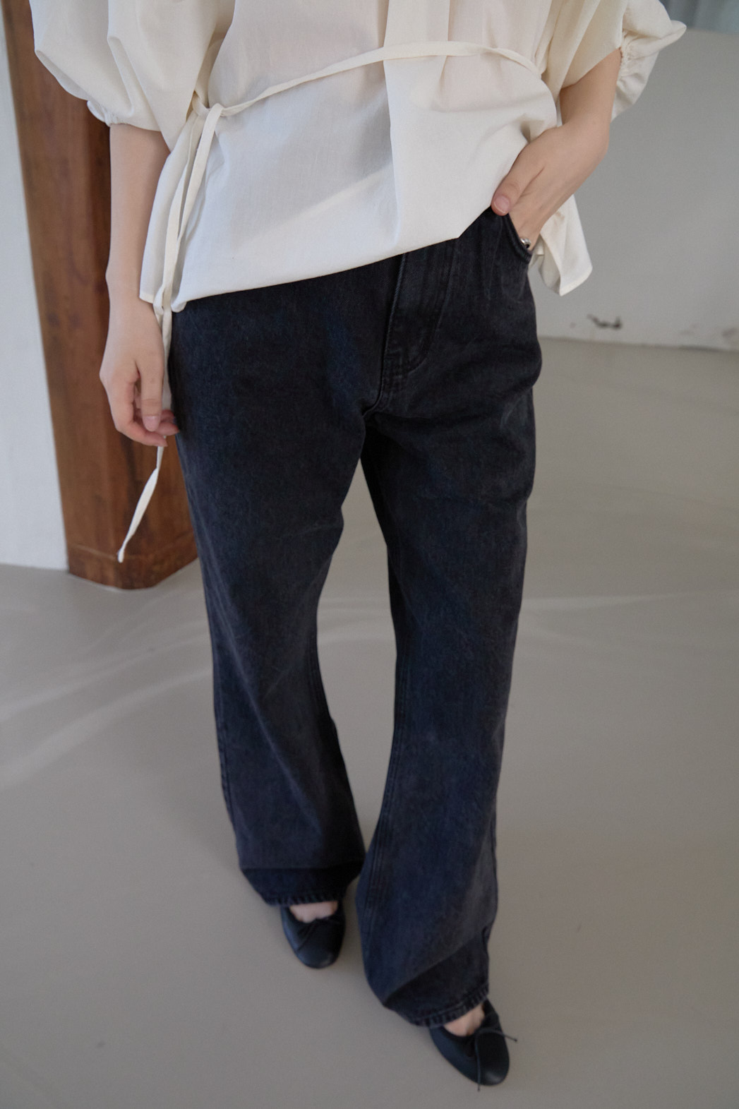 コットンブーツカットセミブーツカット無地デニムパンツFW | 詳細画像6