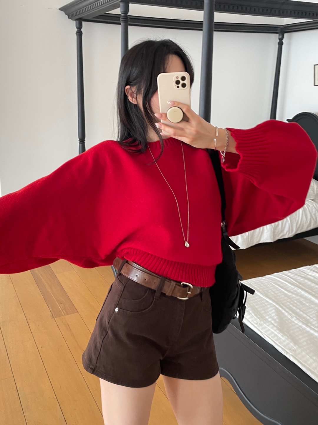 ラウンドネックドルマンオーバーサイズ長袖ニット | 詳細画像2