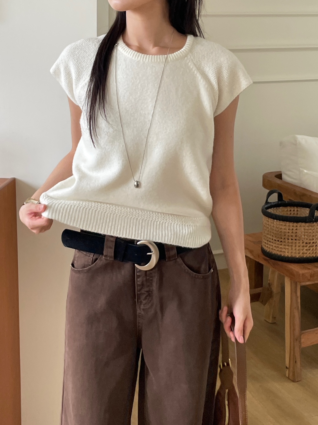 ハチノス編みラグランニットTシャツ | 詳細画像3