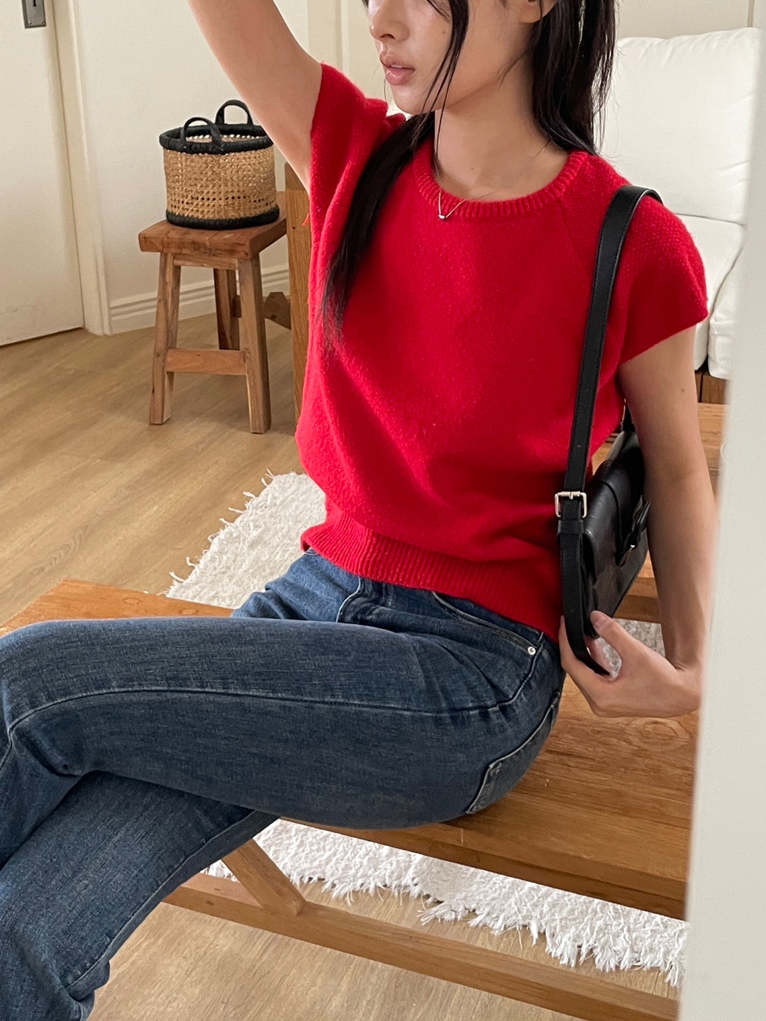 ハチノス編みラグランニットTシャツ | 詳細画像8
