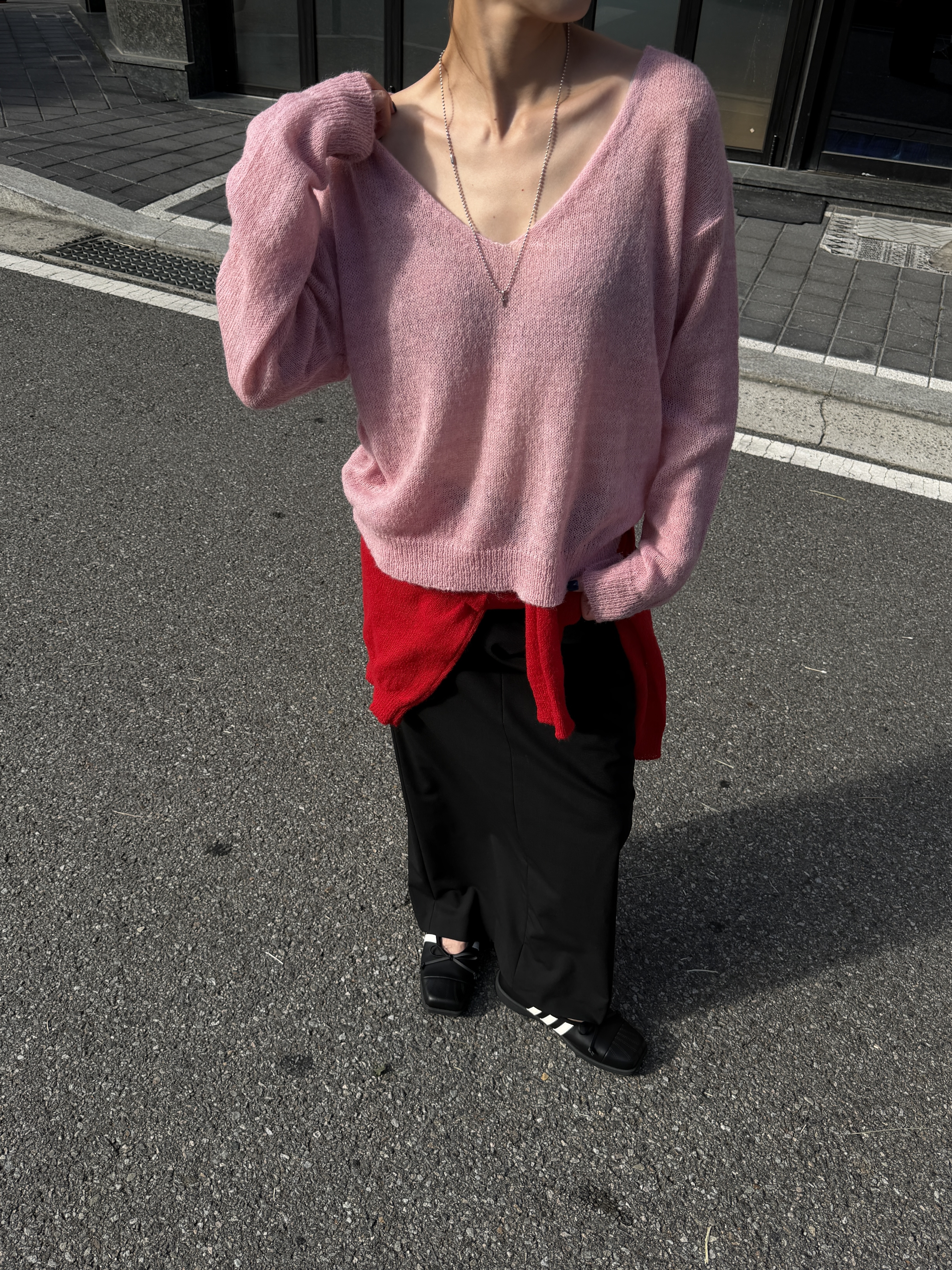 モヘヤ成形Vネックニット | 詳細画像2