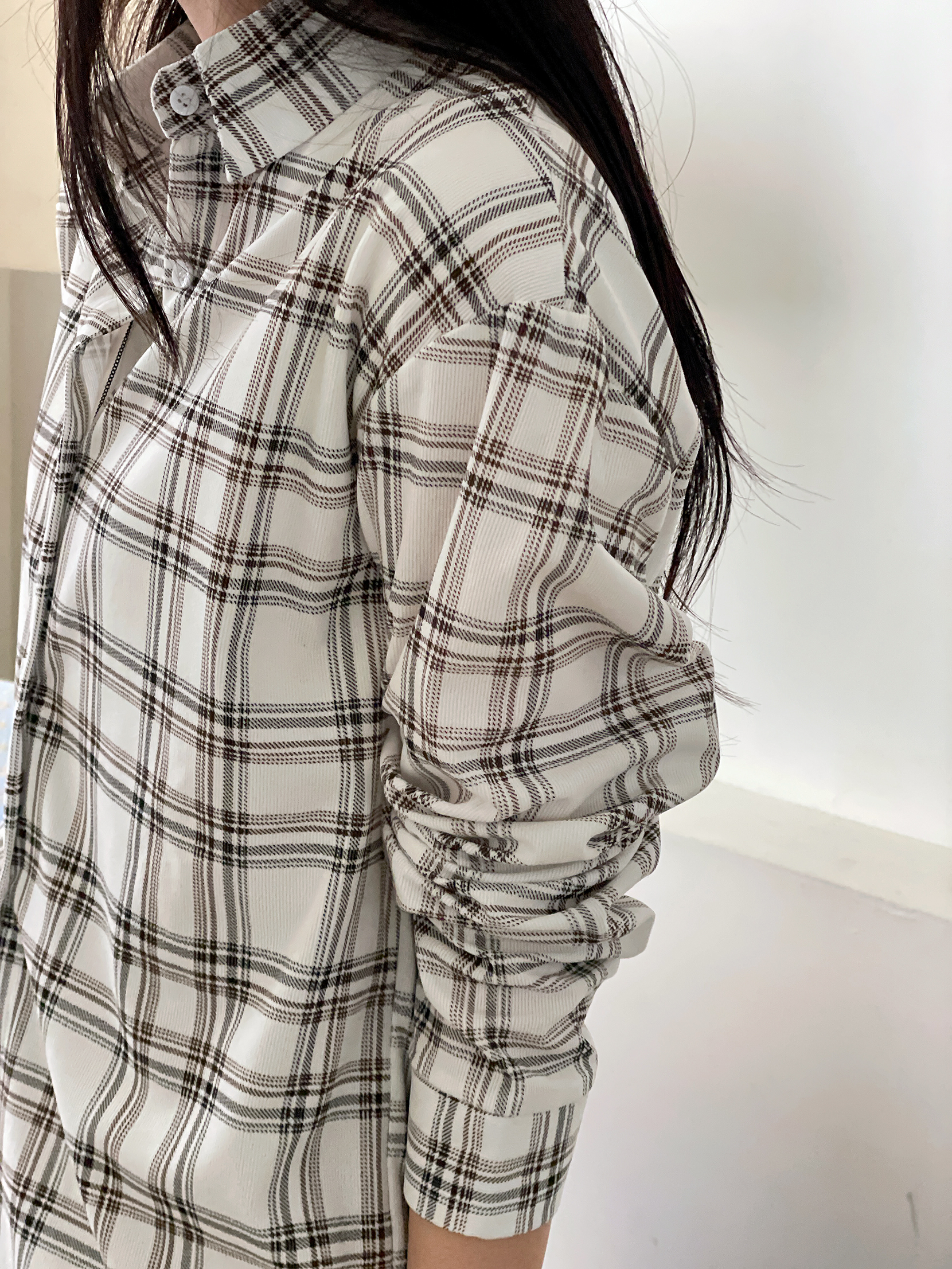 ボタンカラーオーバーサイズ長袖チェックシャツ | 詳細画像15